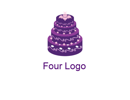 tiered layer wedding cake logo
