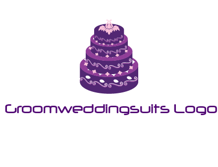 tiered layer wedding cake logo