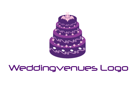 tiered layer wedding cake logo