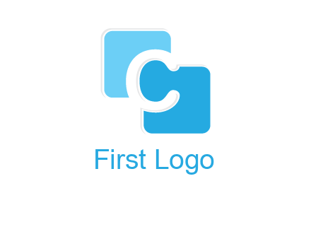 letter c between two rounded squares logo