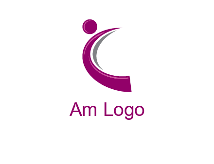 letter c made of abstract person initial