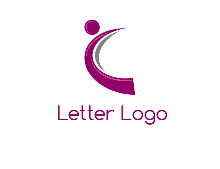 letter c made of abstract person initial