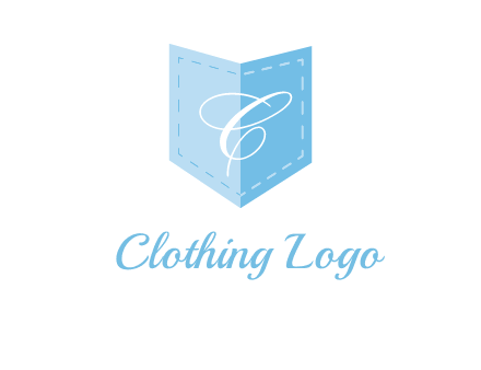 letter c in stitched pocket logo