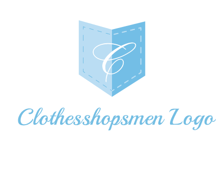 letter c in stitched pocket logo