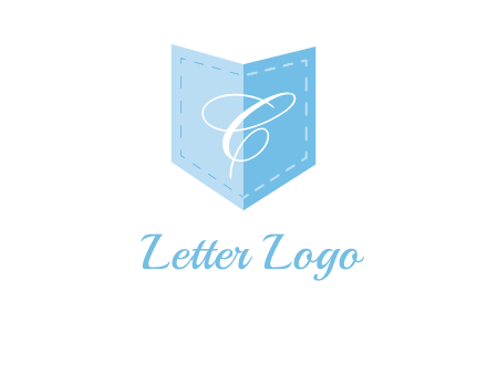 letter c in stitched pocket logo