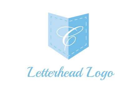 letter c in stitched pocket logo