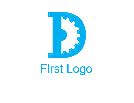 gear inside the letter d logo
