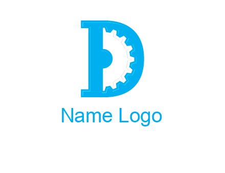 gear inside the letter d logo