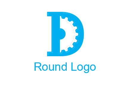 gear inside the letter d logo