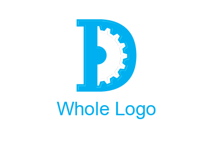 gear inside the letter d logo