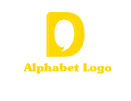 chat bubble inside letter d logo