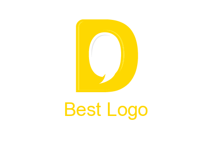 chat bubble inside letter d logo