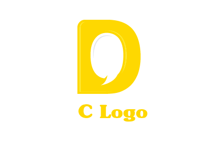 chat bubble inside letter d logo