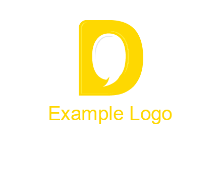 chat bubble inside letter d logo