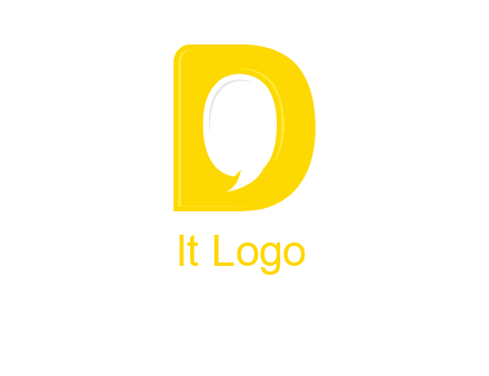 chat bubble inside letter d logo