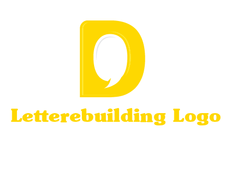 chat bubble inside letter d logo