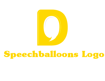 chat bubble inside letter d logo
