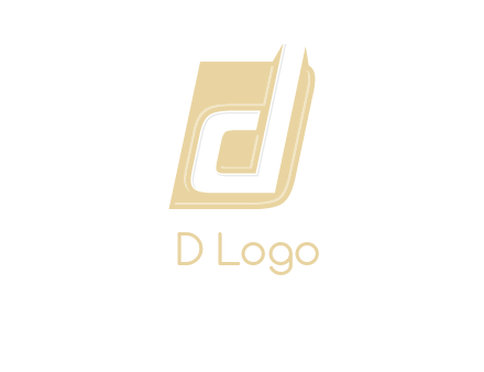 letter d inside the parallelogram shape logo