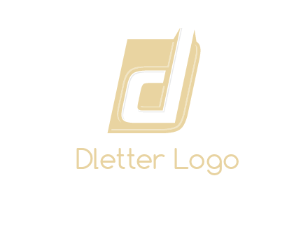 letter d inside the parallelogram shape logo