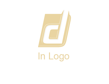 letter d inside the parallelogram shape logo