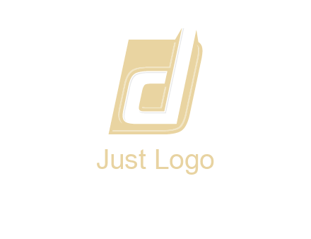 letter d inside the parallelogram shape logo