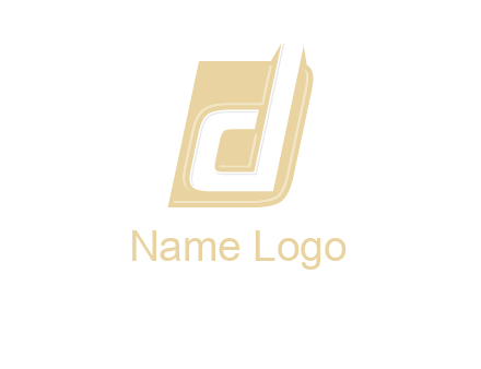 letter d inside the parallelogram shape logo