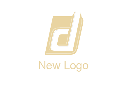 letter d inside the parallelogram shape logo
