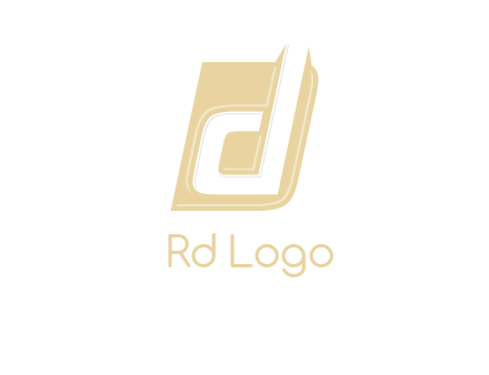 letter d inside the parallelogram shape logo