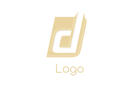 letter d inside the parallelogram shape logo