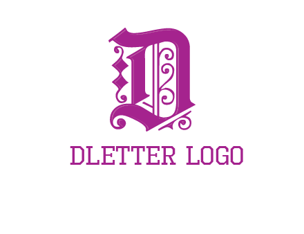 calligraphic letter D