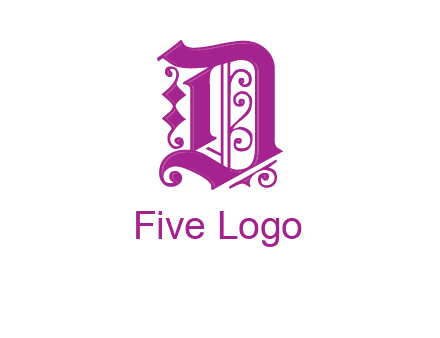 calligraphic letter D