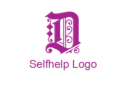 calligraphic letter D