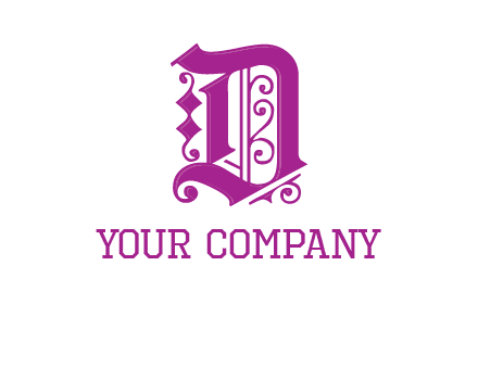 calligraphic letter D