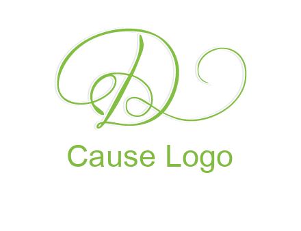 calligraphic letter d logo