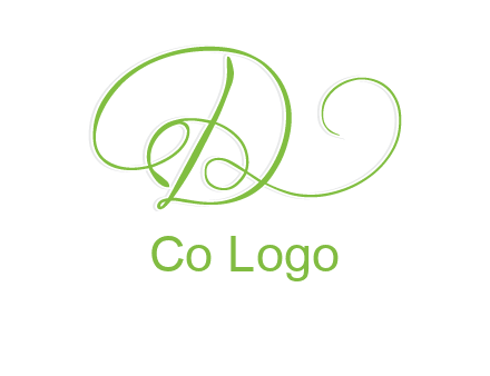calligraphic letter d logo