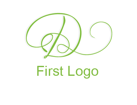 calligraphic letter d logo