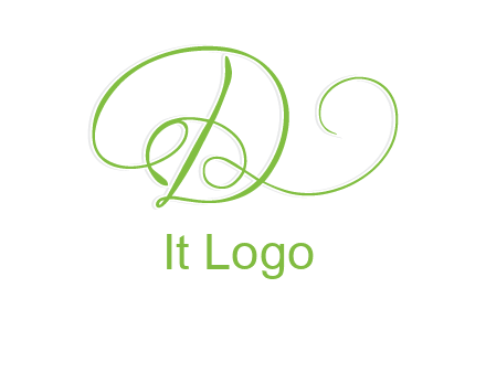 calligraphic letter d logo