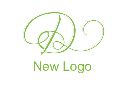 calligraphic letter d logo