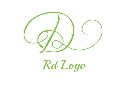 calligraphic letter d logo