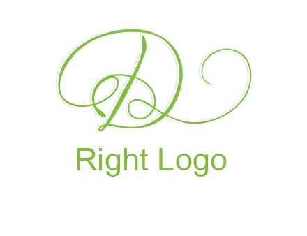 calligraphic letter d logo