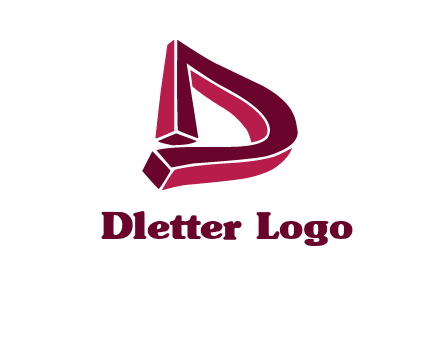 abstract 3D letter D