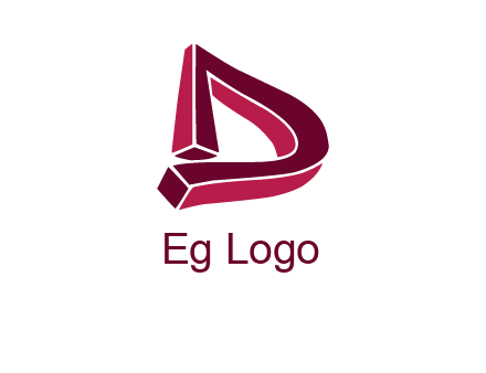 abstract 3D letter D