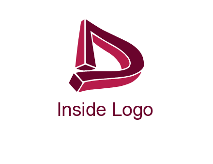 abstract 3D letter D