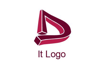 abstract 3D letter D
