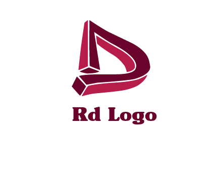abstract 3D letter D