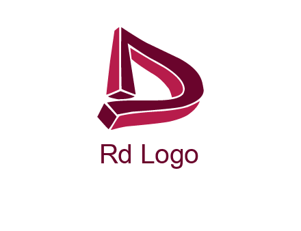 abstract 3D letter D