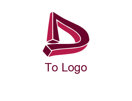 abstract 3D letter D