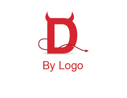 letter d with devil horns logo