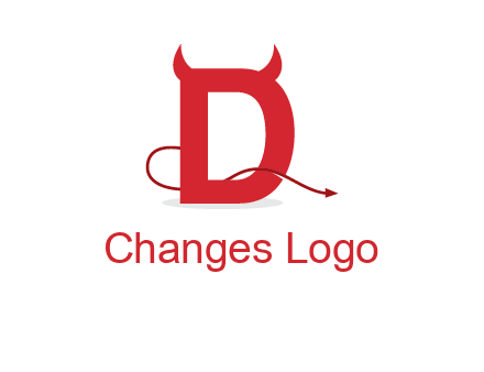 letter d with devil horns logo