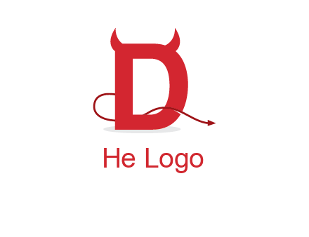 letter d with devil horns logo